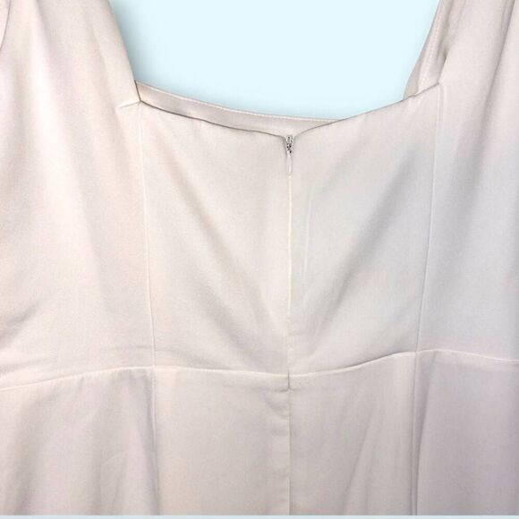 Lulu's Maxi Dress Sz XL Radiant Romance White Tie Straps Slit Wedding Bridesmaid - Picture 6 of 13